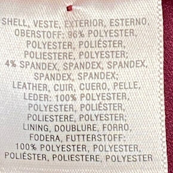 Anthropologie HD In Paris Dress Womens 0 Petite Burgundy Leather Trim Peplum - Picture 15 of 15